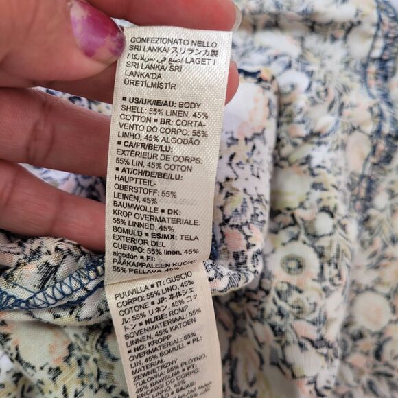 GOODTHREADS Relaxed-Fit Floral Linen Flutter Sleeve Peasant Dress Size X-Large - Picture 12 of 14